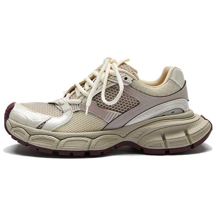 Le Saunda Synthetic Leather Abrasion Resistant Low top Chunky Sneakers Women's Xingji Gray