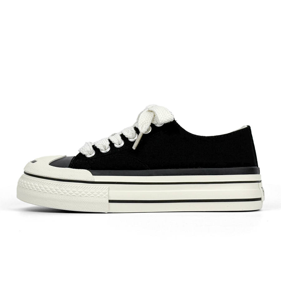 VASIBAEN Low top Canvas Shoes Men's Cool Black