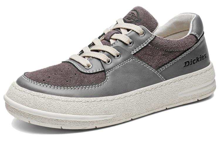 Dickies Leather Wear resistant And Lightweight Low top Skateboard Shoes Men's Gray Purple