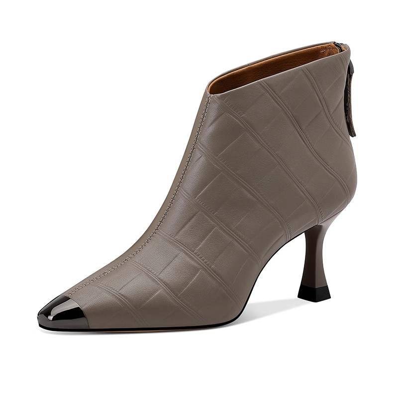 JESSICA SOPHIA Sheepskin Ankle Boots 7cm Women's
