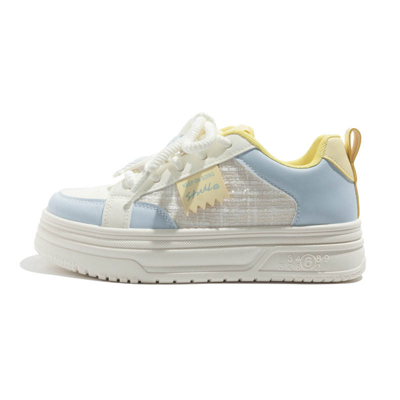 BEIER Wear resistant And Lightweight Low top Skateboard Shoes Women's White Blue