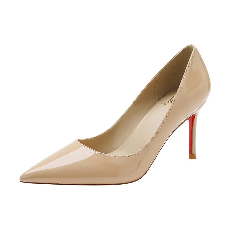 HKCP Patent Leather Slim Heel High Heels Women's