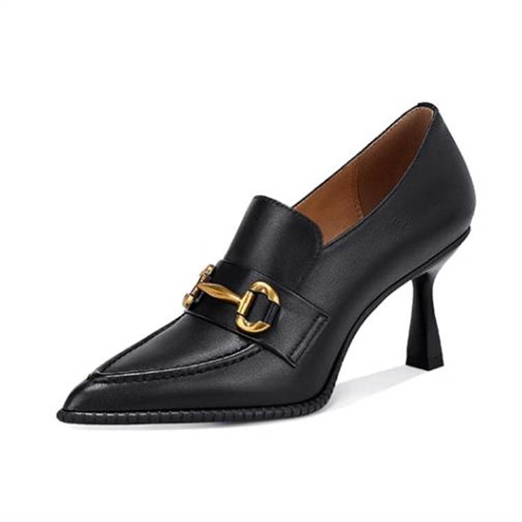 JESSICA SOPHIA Sheepskin Chunky Heel High Heels 6CM Women's