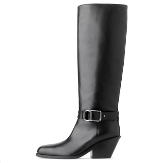 ARKET Cow Leather Knee high Boots 6CM Women's Black