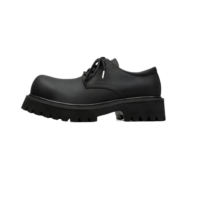 Xiwencha Cow Split Leather Casual Shoes Men's Black