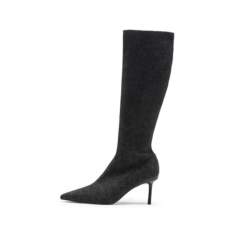 Coup De Foudre Knee high Boots 8cm Women's Black