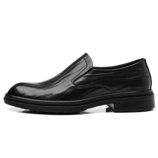 CKVUSAMG Casual Leather Shoes Men's Low Top Black/Brown