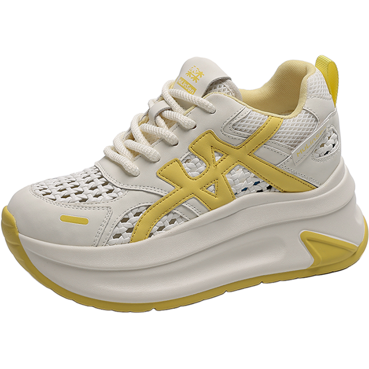 Mulinsen Synthetic Leather Abrasion Resistant Breathable Abrasion Resistant Breathable Low top Chunky Sneakers Women's