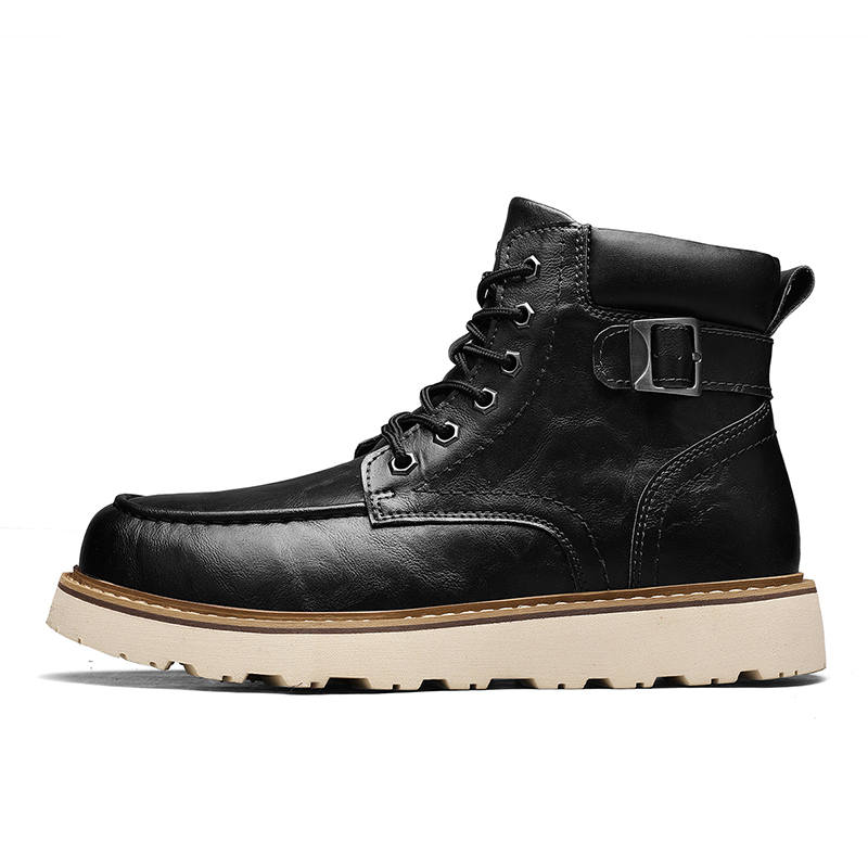 JIGONGYANG JIGONGYANG Cow Split Leather Short Combat Boots Men's