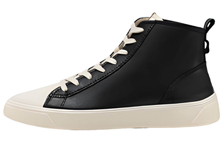 Ecco Ecco Street Fun Break Cow Leather Skateboard Shoes Men's Black White