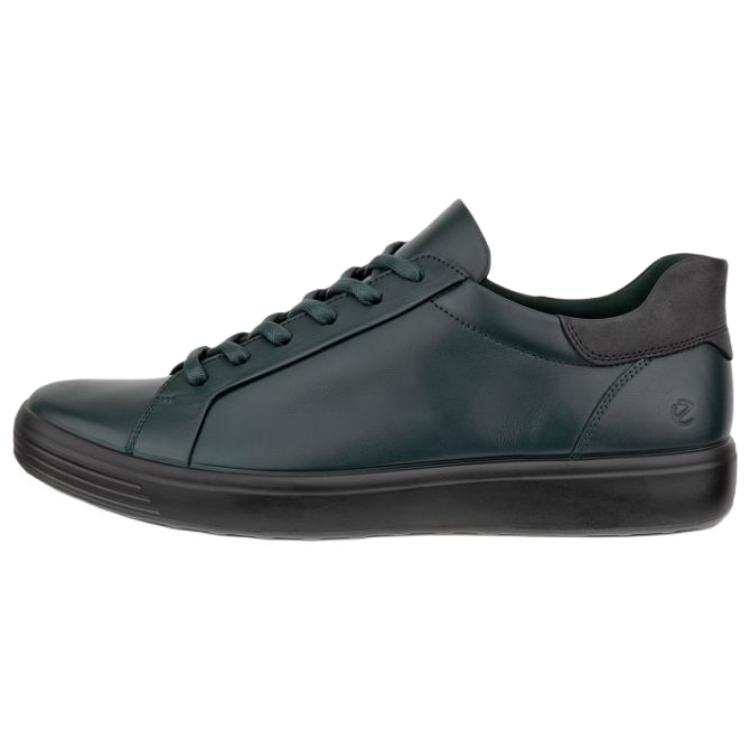 Ecco Soft 7 Leather Low top Skateboard Shoes Men's Green