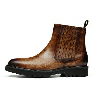 ASTON M.JAZZ Top Grain Cow Leather Chelsea Boots Men's