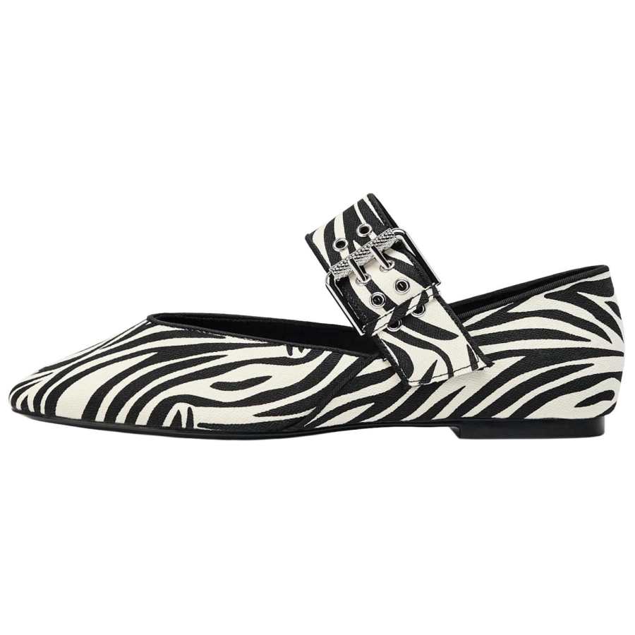 ZARA Cotton Fabric Casual Shoes Women's Zebra Print