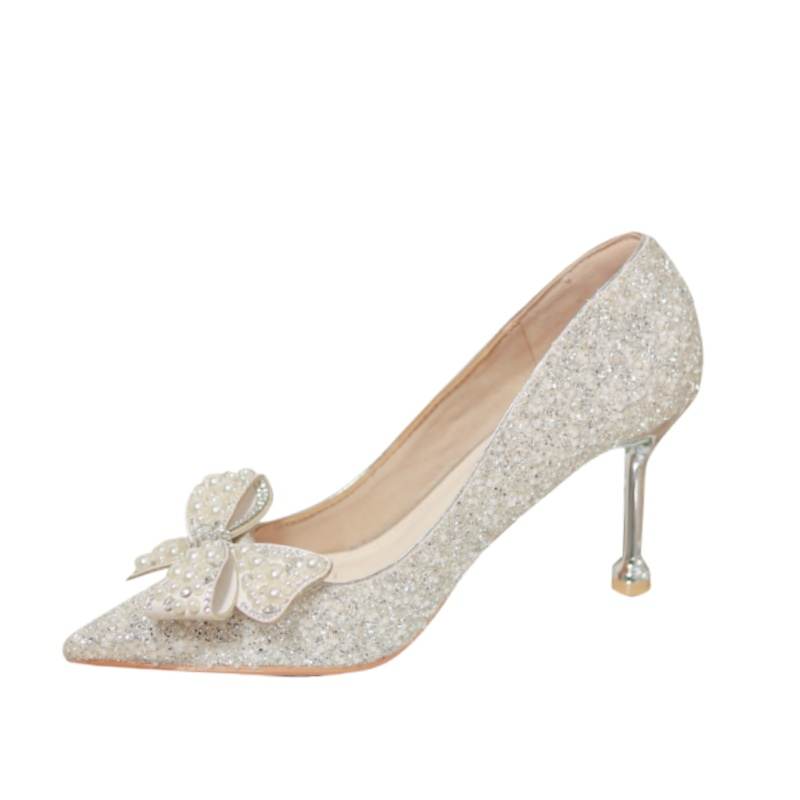 CPXO Slim Heel High Heels Women's Silver