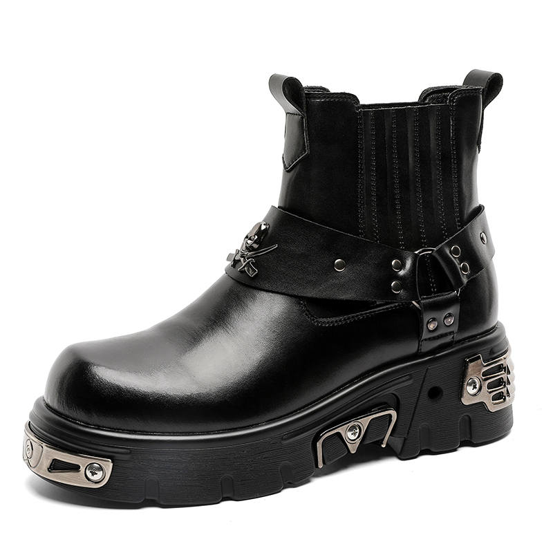 V ZERO FIVE V ZERO FIVE Punk Boots Microfiber Leather Ankle Boots 5CM Men's Niche Vintage Fashion