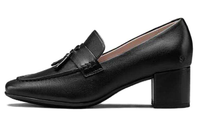Ecco Ecco Leather Chunky Heel High Heels 5.5cm Women's Black