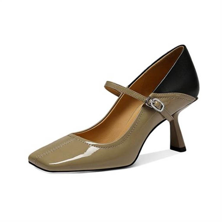 JESSICA SOPHIA Patent Leather Slim Heel Mary Jane Shoes Women's