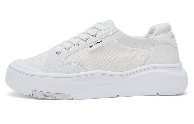 BENEUNDER Street Travel Canvas Shoes Women's Low Top Moonlit White