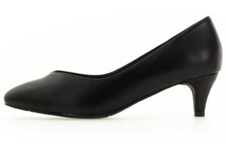 RANDA Cotton Cone Heel Mary Jane Shoes 5CM Women's Black