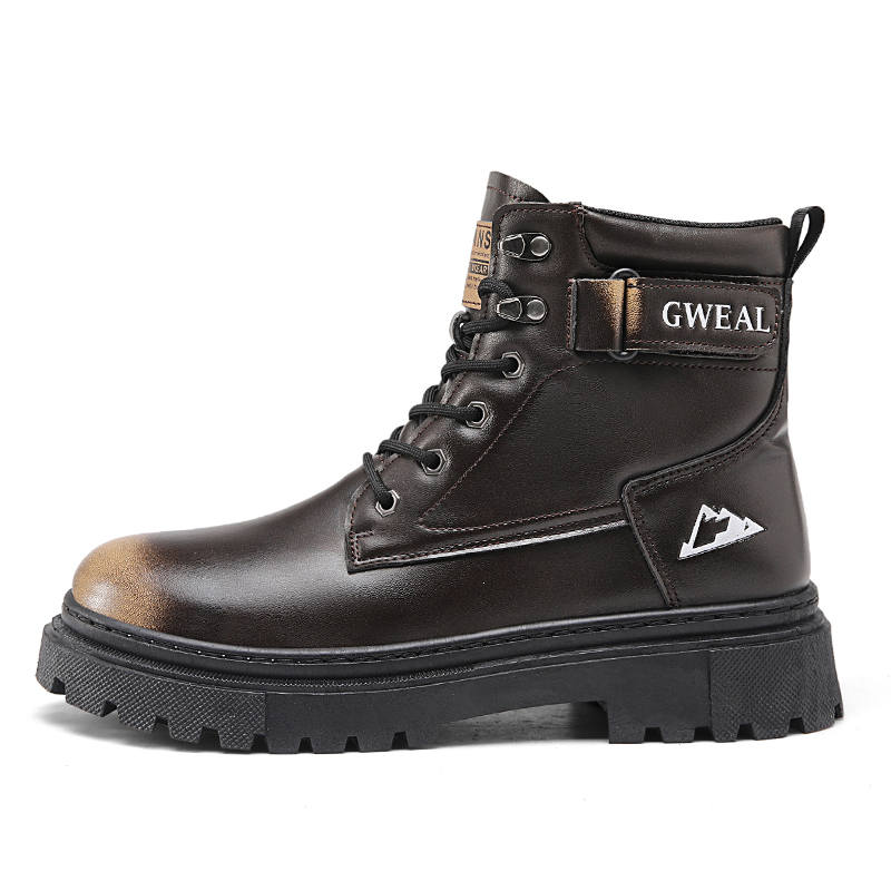 GONGNIUMEILI PU Short Combat Boots Men's