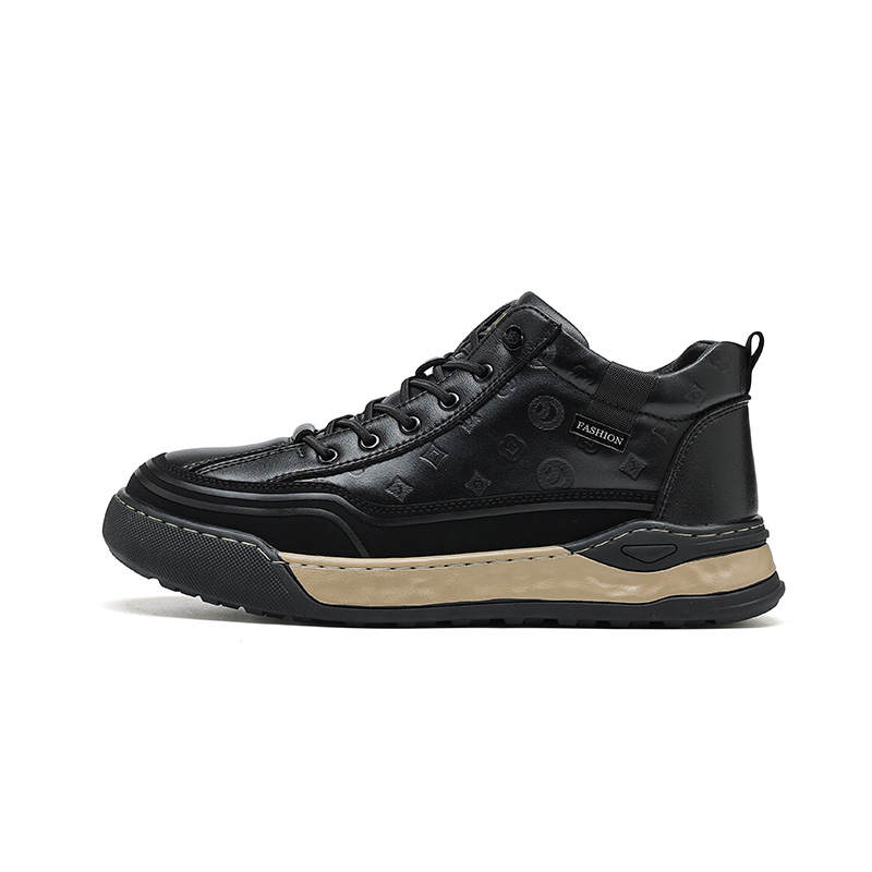 JOSINY Leather Pre Fall Wool Fleece Lined Insulated Shoes Minimalist Style Trendy Fashion Versatile Cooling Skate Shoes