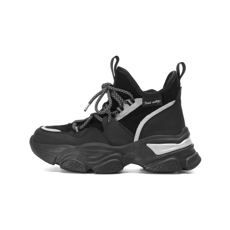 PIERCE GENTRY Chunky Sneakers Women's Mid Top Black/Black Green
