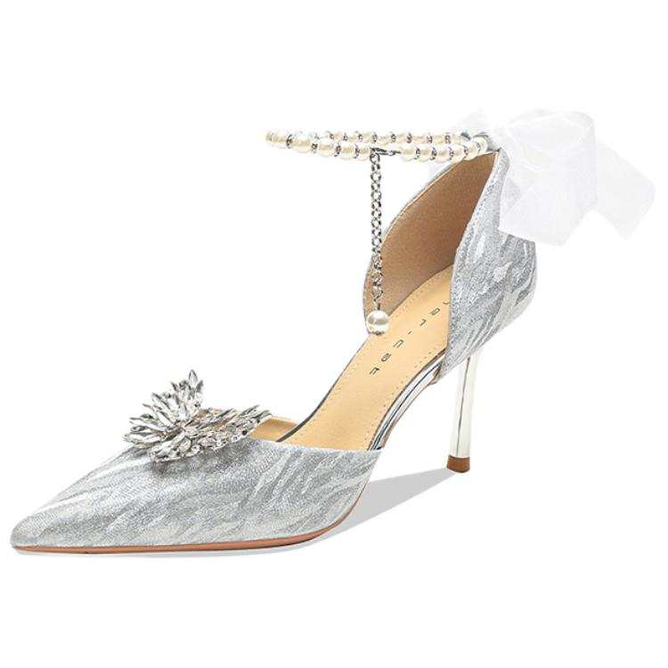 Ainer-cat Ainer cat Slim Heel High Heels 8cm Women's Silver