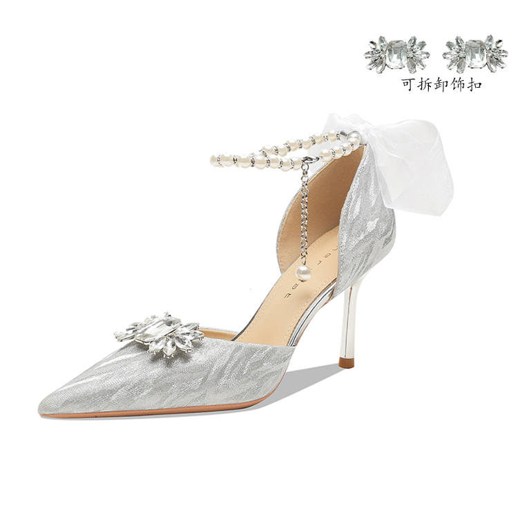 Ainer-cat Ainer cat Slim Heel High Heels 8cm Women's Silver