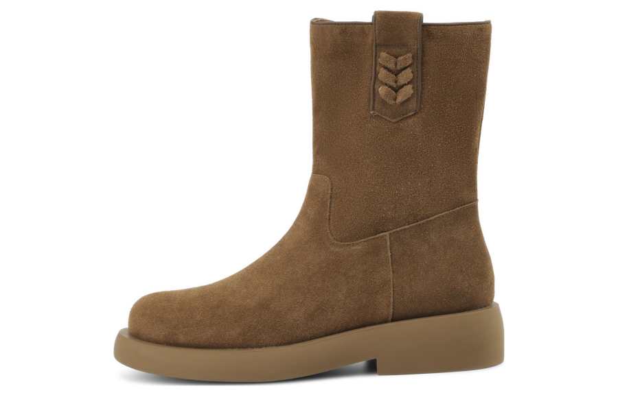 BOERDIQI Cow Split Leather Ankle Boots 4cm Women's