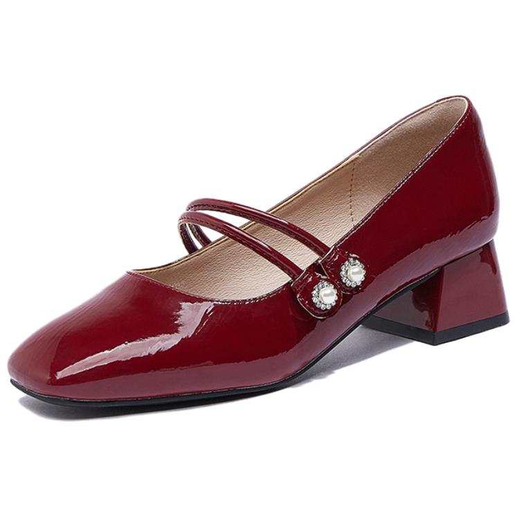 DAPHNE DAPHNE Chunky Heel Mary Jane Shoes 4cm Women's