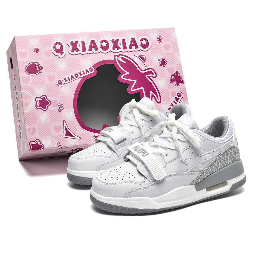 QUANXIAOXIAO Microfiber Leather Low top Skateboard Shoes Unisex