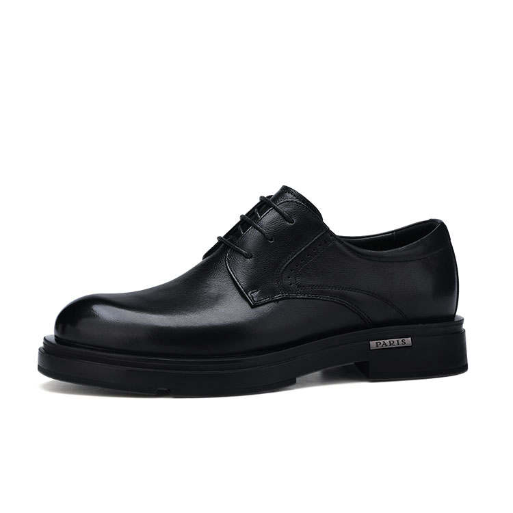 U7 U7 Casual Leather Shoes Men's Low Top Black