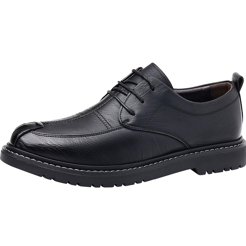 CITONGXIANSHENG Cow Split Leather Casual Shoes Men's Black