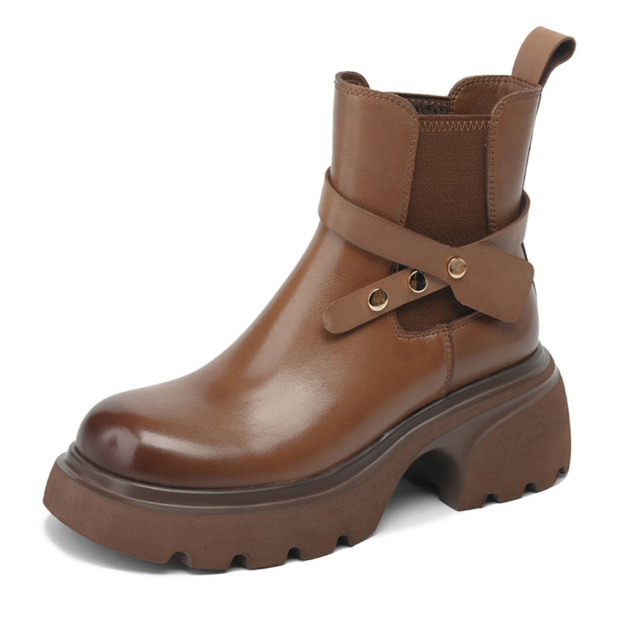 D:FUSE SCANDINAVIA D FUSE SCANDINAVIA Top Grain Cow Leather Chelsea Boots Women's Brown
