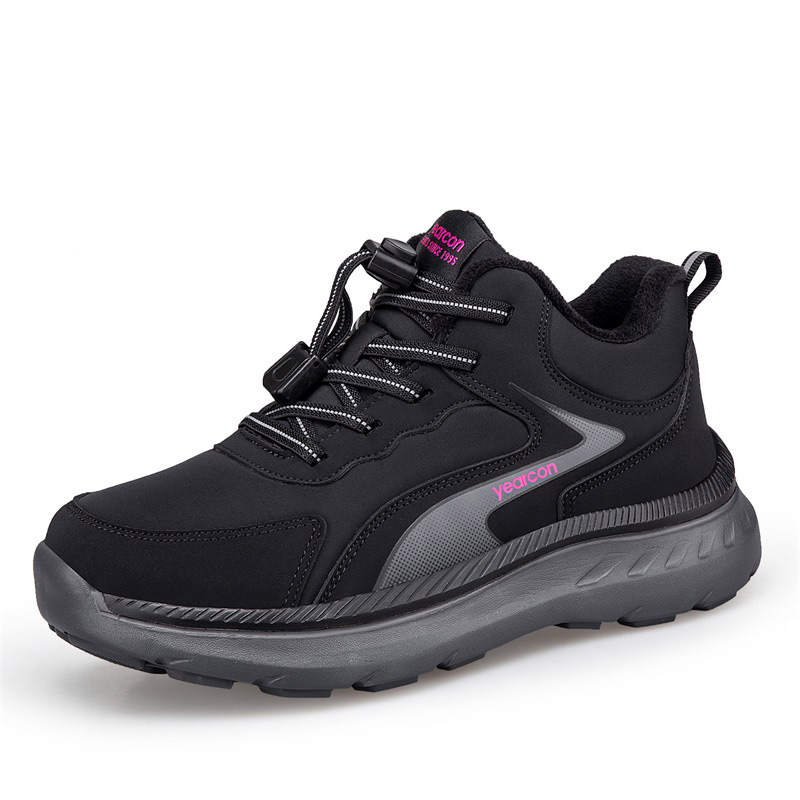 YEARCON 2025 Winter Soft Sole Slip Resistant Seniors' Shoes Fleece Lined High Top Mom's Shoes Women's Insulated Shoes