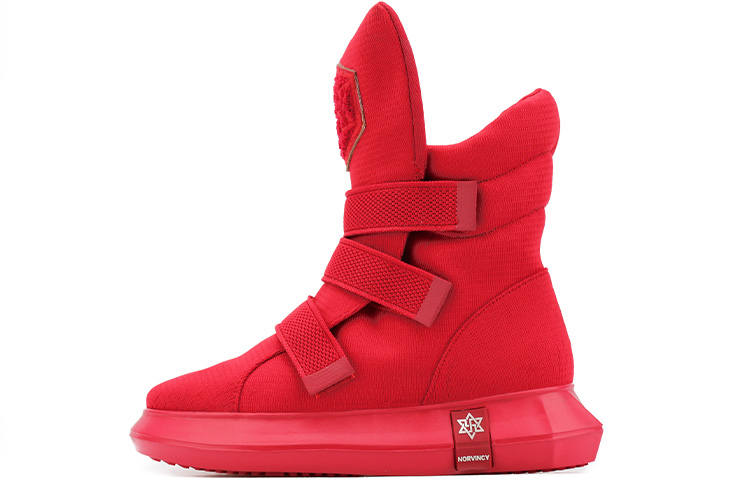 NORVINCY Skateboard Shoes Unisex High Top Red
