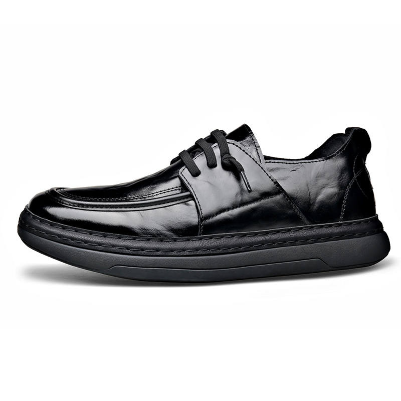 CITONGXIANSHENG Top Grain Cow Leather Casual Shoes Men's Black