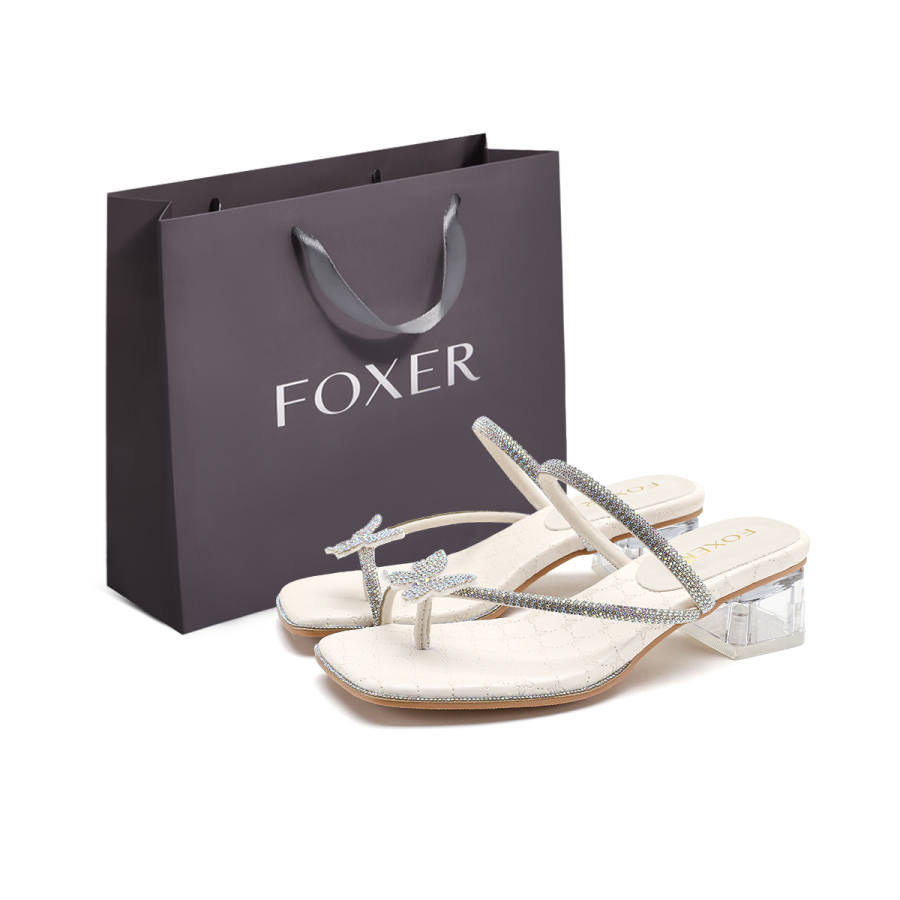 FOXER FOXER Slide Slippers Women's Beige/Pink