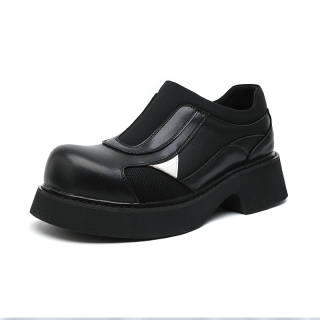MODENGPAN Microfiber Leather Derby Shoes Men's Black