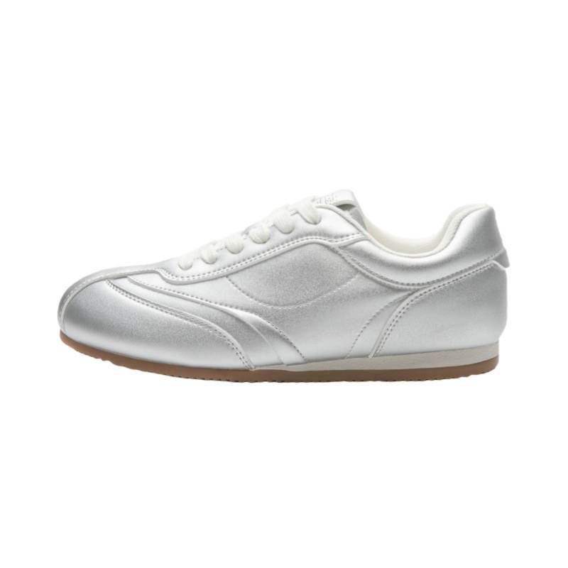 DUSTO PU Synthetic Leather Low top Casual Shoes Women's Silver