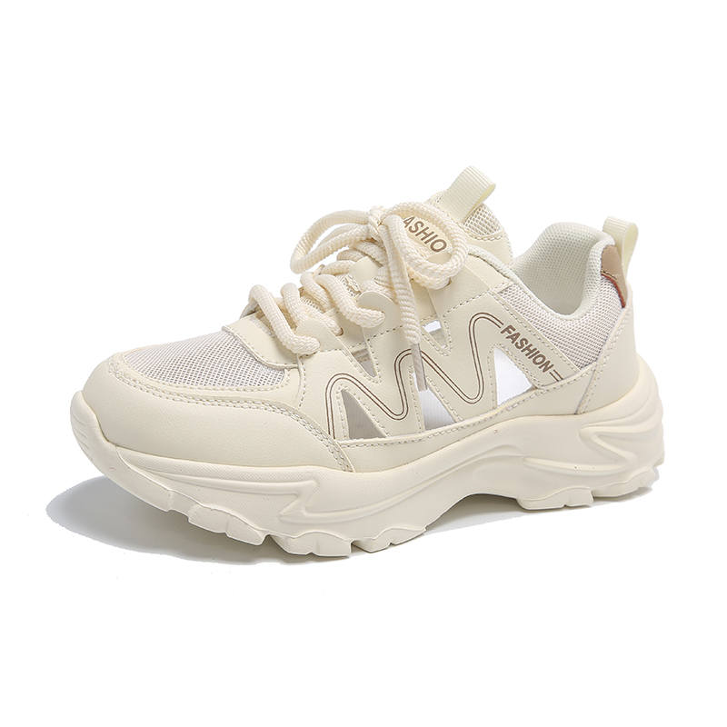 REIHUNG Synthetic Leather Breathable Low top Chunky Sneakers Women's