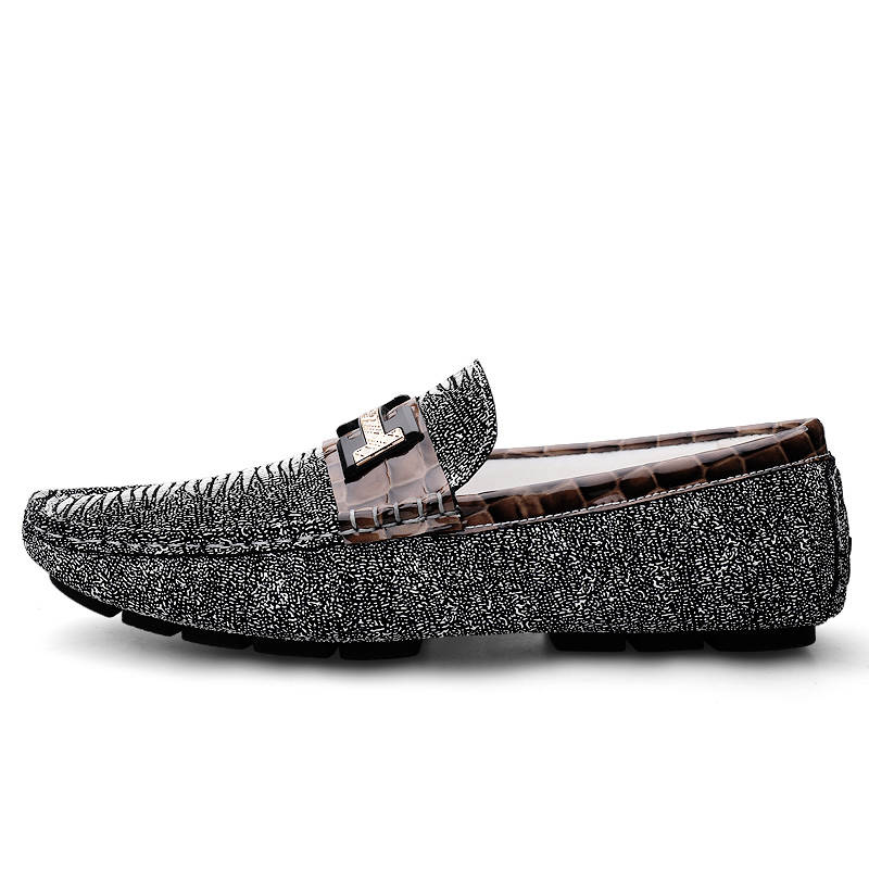GONGNIULEITING Top Grain Cow Leather Gommino Loafers Men's