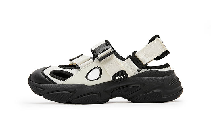 Champion Fabric Beach Sandals Women's Black White