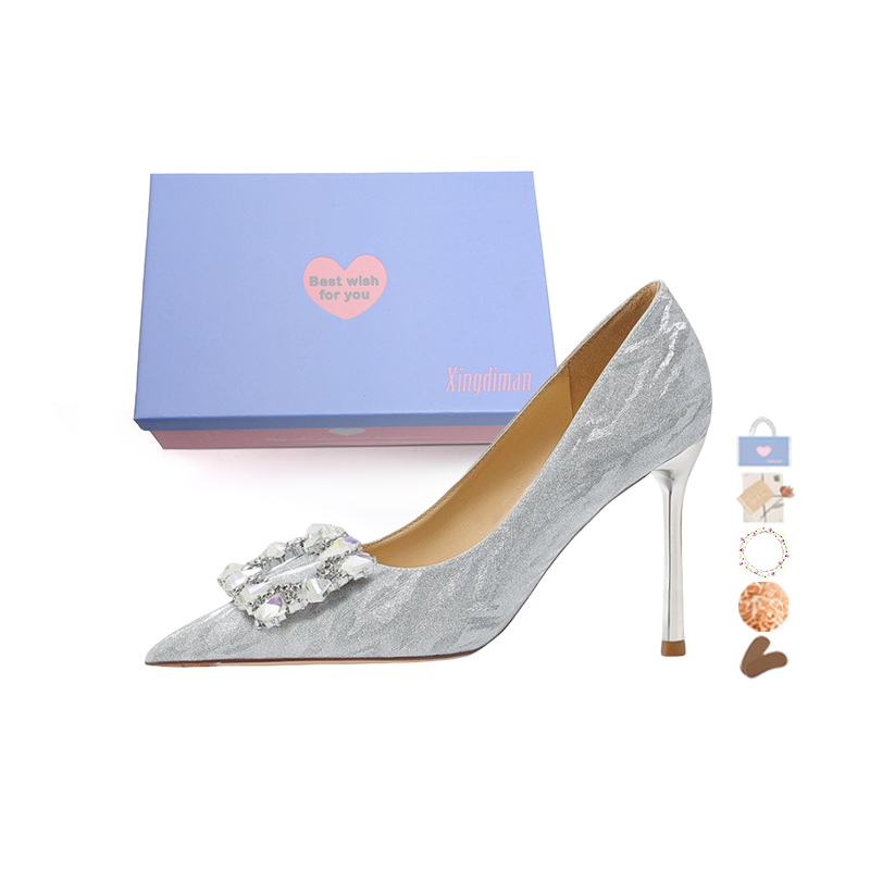 Xingdiman Microfiber Leather Slim Heel High Heels Women's Gift Box Set