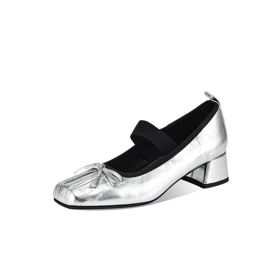 BOERDIQI Cow Leather Chunky Heel Mary Jane Shoes Women's