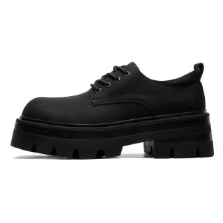 ZHENRAN Microfiber Leather Low top Casual Shoes Unisex Matte Black