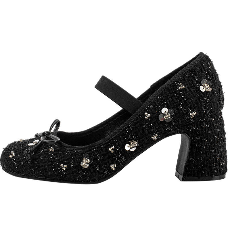 MIAOLV Pu Chunky Heel High Heels Women's Black