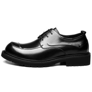 FAPAI Casual Leather Shoes Men's Low Top Black