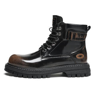•QUNLANGSHIJIA Short Combat Boots Men's Bronze