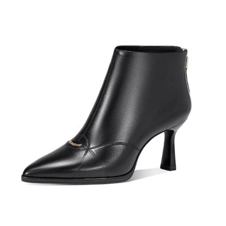 JESSICA SOPHIA Sheepskin Ankle Boots 7cm Women's